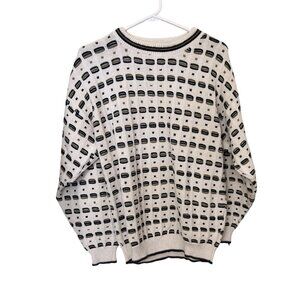 Bill Blass  Hand Framed Cotton Sweater Made In USA M Grandpa